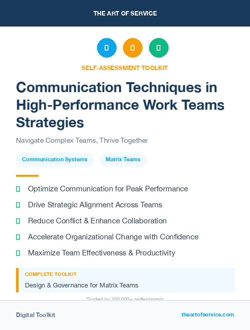 Communication Techniques in High-Performance Work Teams Strategies