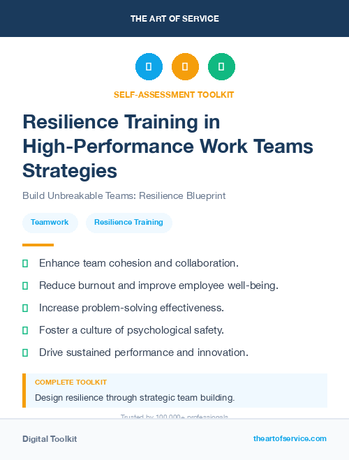 Resilience Training in High-Performance Work Teams Strategies