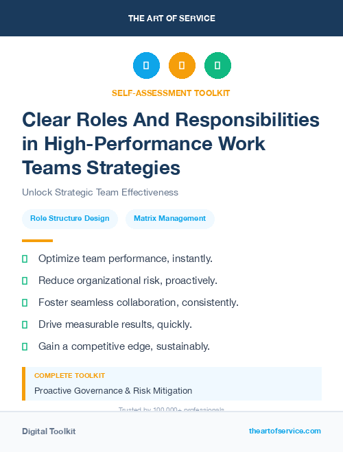 Clear Roles And Responsibilities in High-Performance Work Teams Strategies
