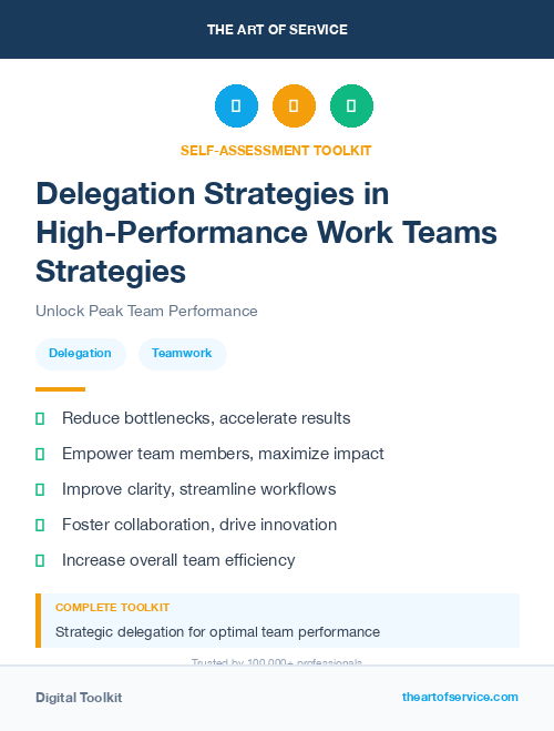 Delegation Strategies in High-Performance Work Teams Strategies