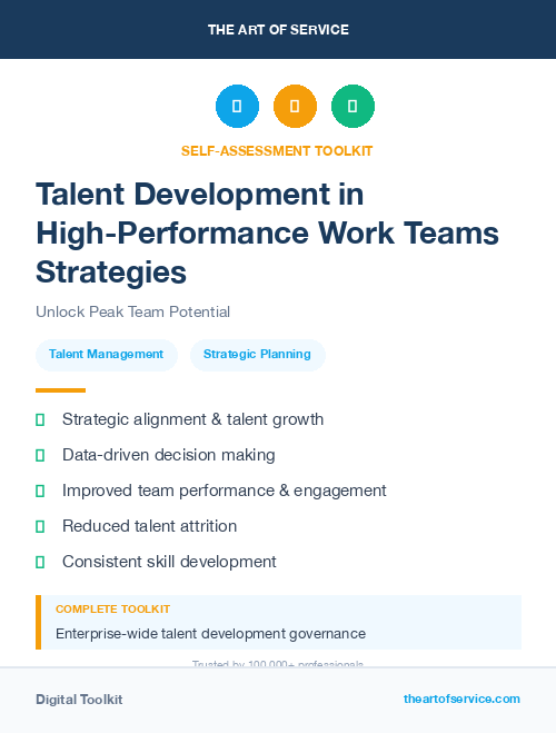 Talent Development in High-Performance Work Teams Strategies