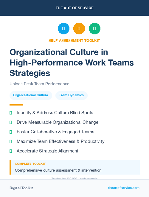 Organizational Culture in High-Performance Work Teams Strategies
