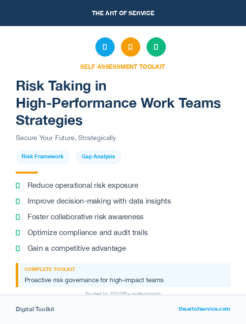 Risk Taking in High-Performance Work Teams Strategies