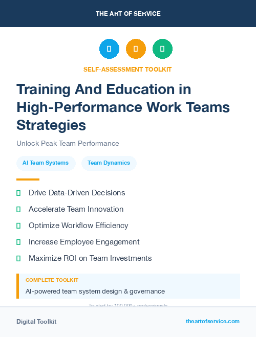 Training And Education in High-Performance Work Teams Strategies