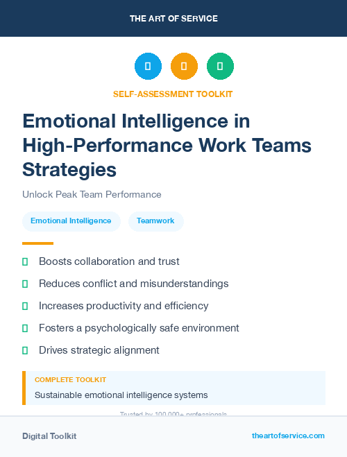 Emotional Intelligence in High-Performance Work Teams Strategies