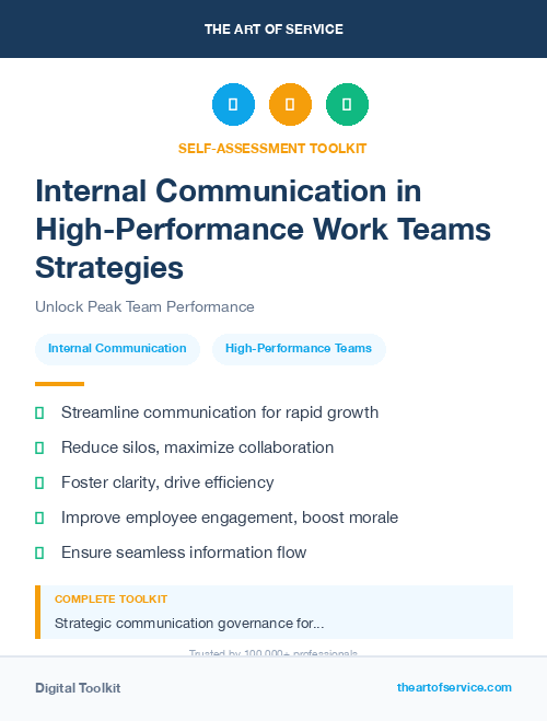 Internal Communication in High-Performance Work Teams Strategies