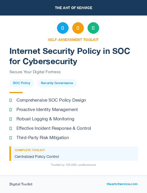 Internet Security Policy in SOC for Cybersecurity