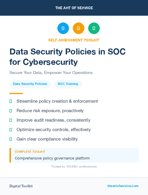 Data Security Policies in SOC for Cybersecurity