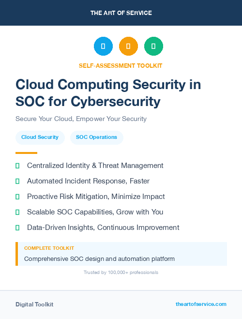 Cloud Computing Security in SOC for Cybersecurity