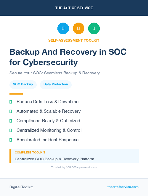 Backup And Recovery in SOC for Cybersecurity