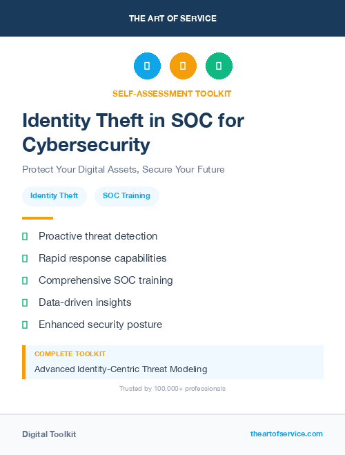 Identity Theft in SOC for Cybersecurity