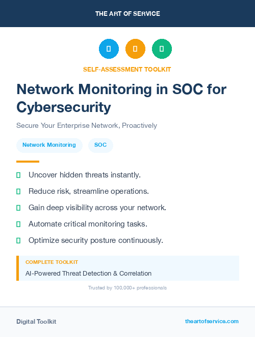 Network Monitoring in SOC for Cybersecurity