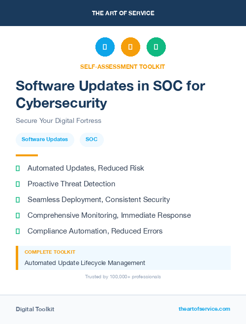 Software Updates in SOC for Cybersecurity