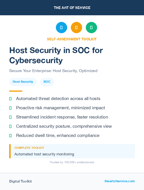 Host Security in SOC for Cybersecurity