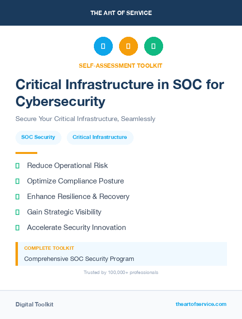 Critical Infrastructure in SOC for Cybersecurity