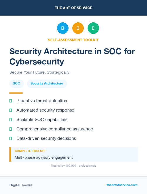 Security Architecture in SOC for Cybersecurity