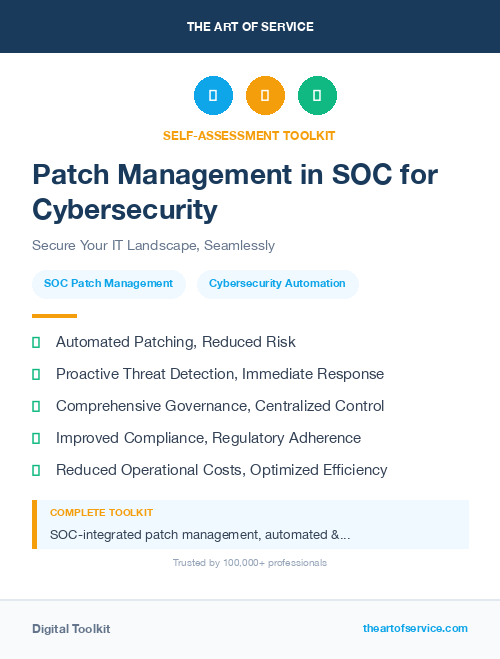 Patch Management in SOC for Cybersecurity