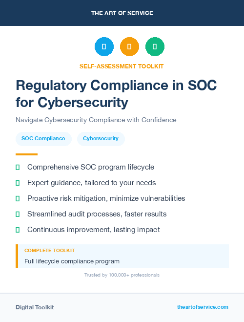 Regulatory Compliance in SOC for Cybersecurity