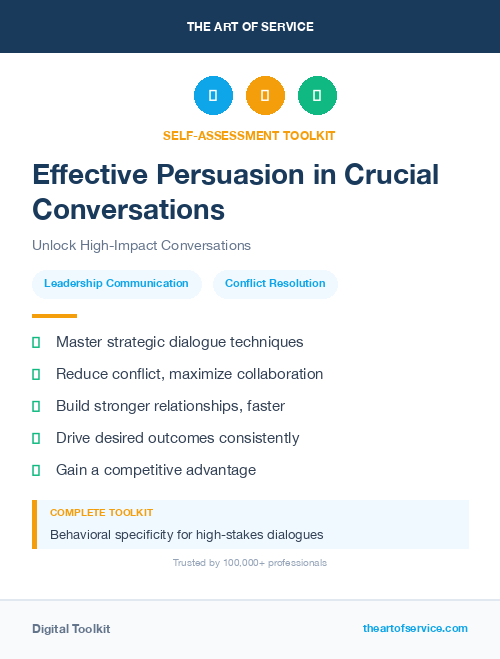 Effective Persuasion in Crucial Conversations