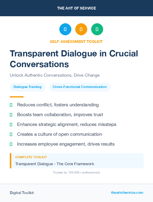 Transparent Dialogue in Crucial Conversations