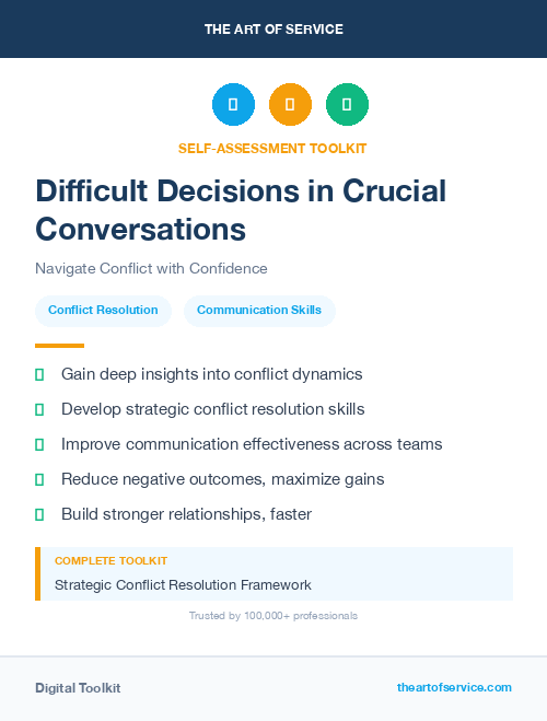 Difficult Decisions in Crucial Conversations
