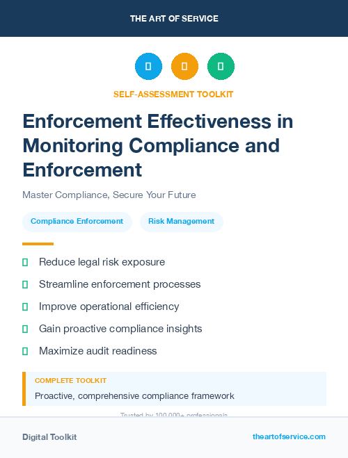 Enforcement Effectiveness in Monitoring Compliance and Enforcement