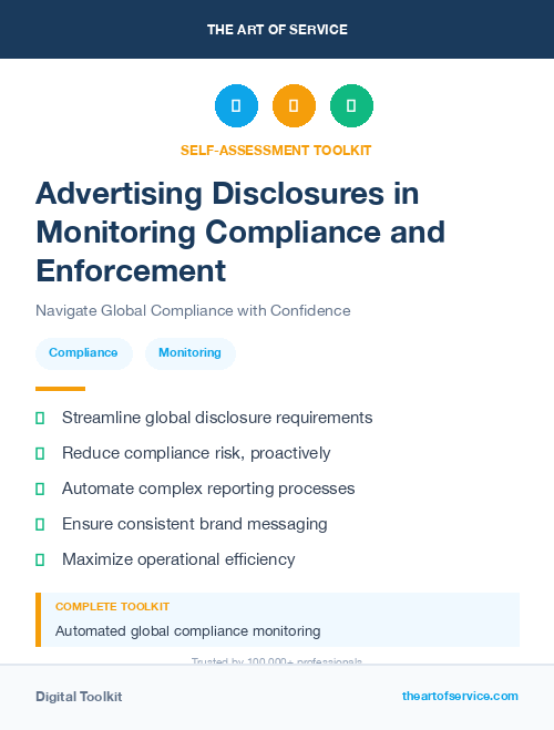 Advertising Disclosures in Monitoring Compliance and Enforcement