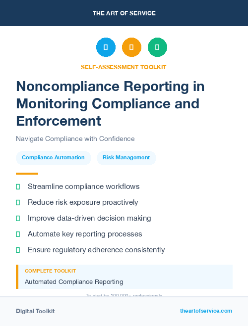 Noncompliance Reporting in Monitoring Compliance and Enforcement