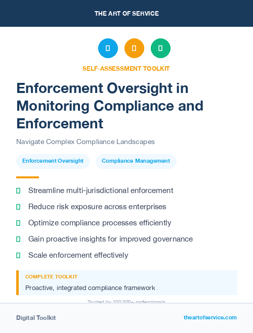 Enforcement Oversight in Monitoring Compliance and Enforcement