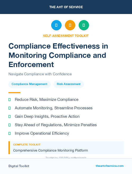 Compliance Effectiveness in Monitoring Compliance and Enforcement