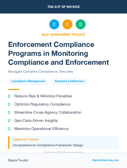 Enforcement Compliance Programs in Monitoring Compliance and Enforcement