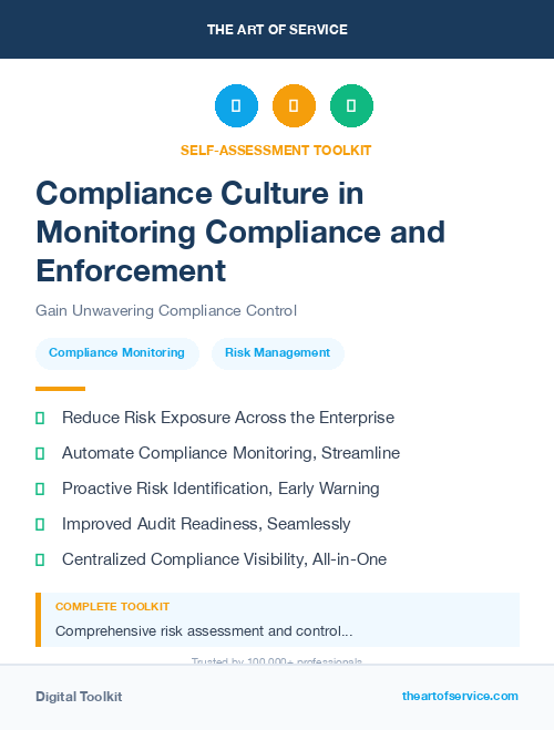 Compliance Culture in Monitoring Compliance and Enforcement