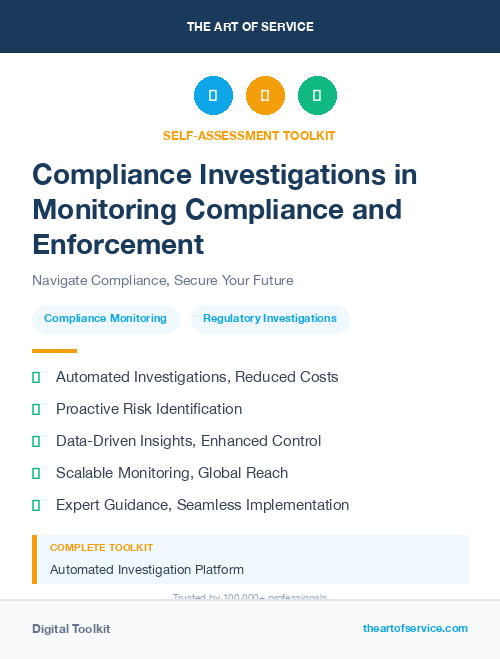 Compliance Investigations in Monitoring Compliance and Enforcement