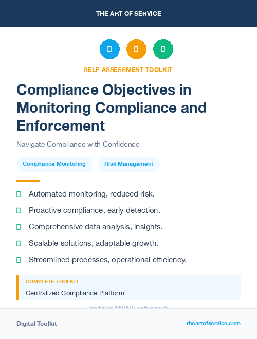 Compliance Objectives in Monitoring Compliance and Enforcement