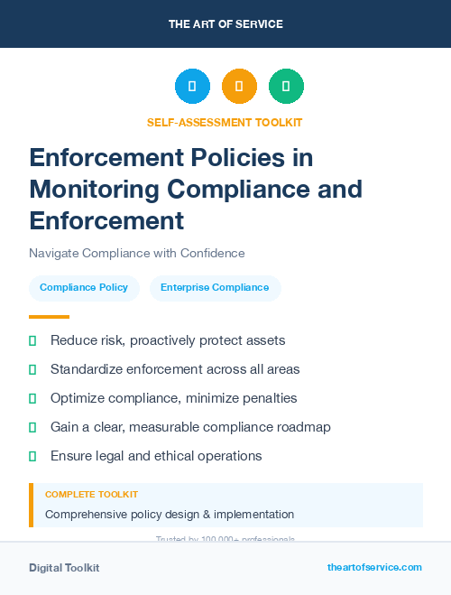 Enforcement Policies in Monitoring Compliance and Enforcement