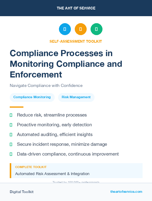 Compliance Processes in Monitoring Compliance and Enforcement