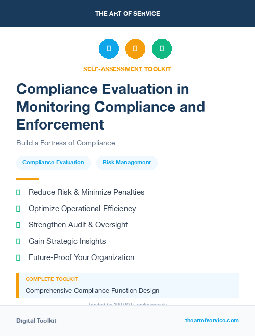Compliance Evaluation in Monitoring Compliance and Enforcement
