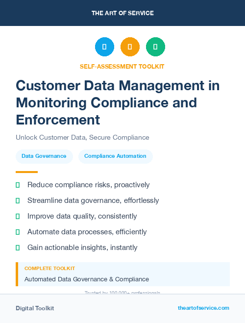 Customer Data Management in Monitoring Compliance and Enforcement