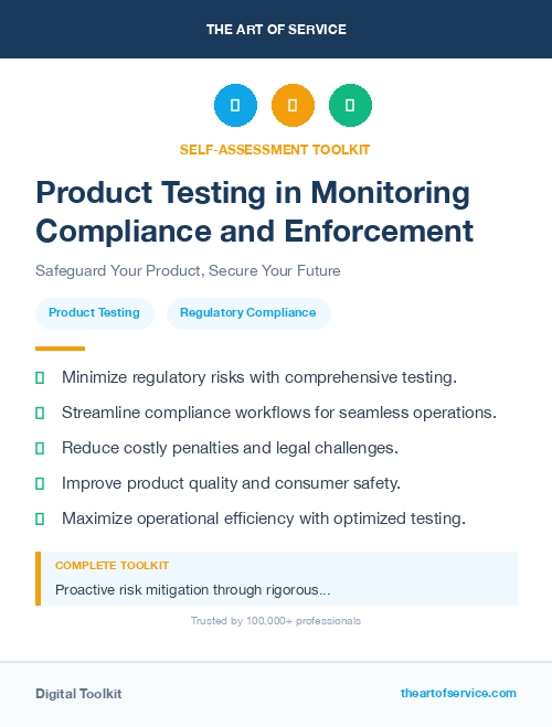Product Testing in Monitoring Compliance and Enforcement