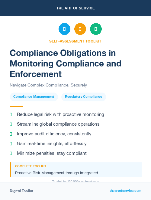 Compliance Obligations in Monitoring Compliance and Enforcement