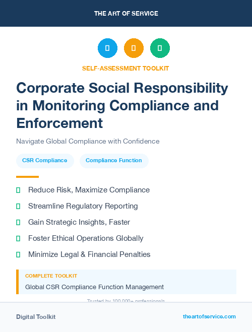 Corporate Social Responsibility in Monitoring Compliance and Enforcement