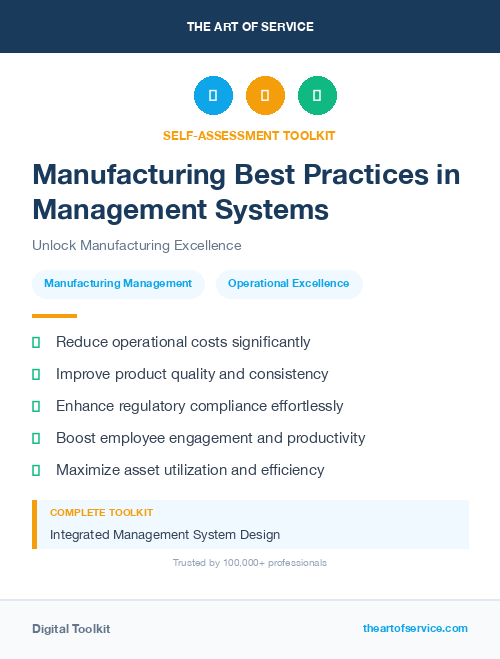 Manufacturing Best Practices in Management Systems