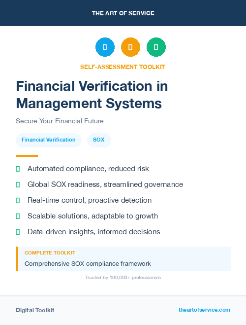Financial Verification in Management Systems