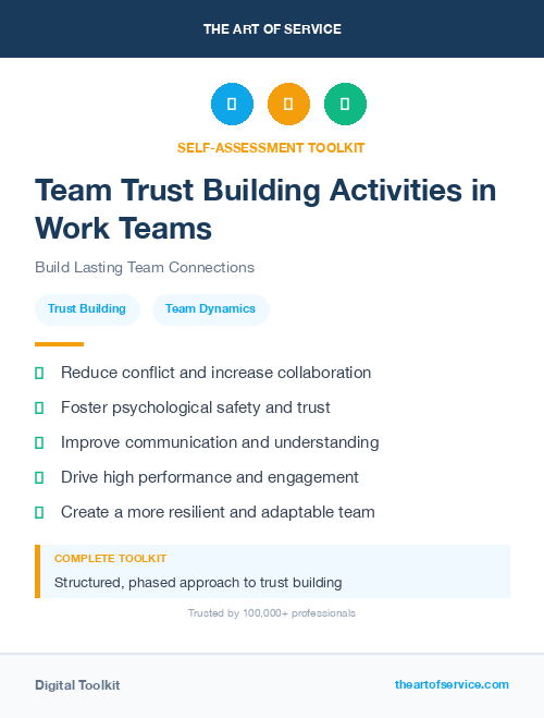 Team Trust Building Activities in Work Teams