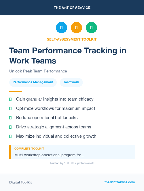 Team Performance Tracking in Work Teams