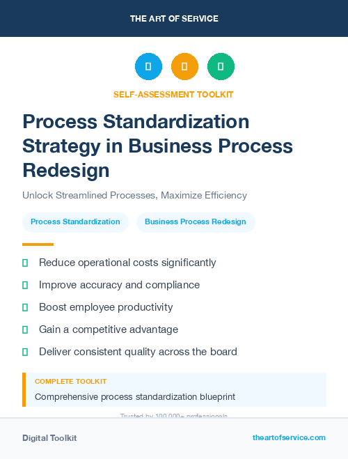 Process Standardization Strategy in Business Process Redesign
