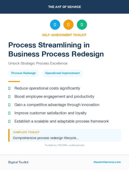 Process Streamlining in Business Process Redesign
