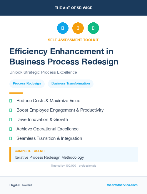 Efficiency Enhancement in Business Process Redesign