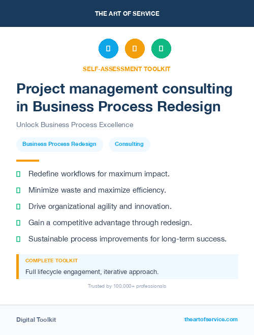 Project management consulting in Business Process Redesign