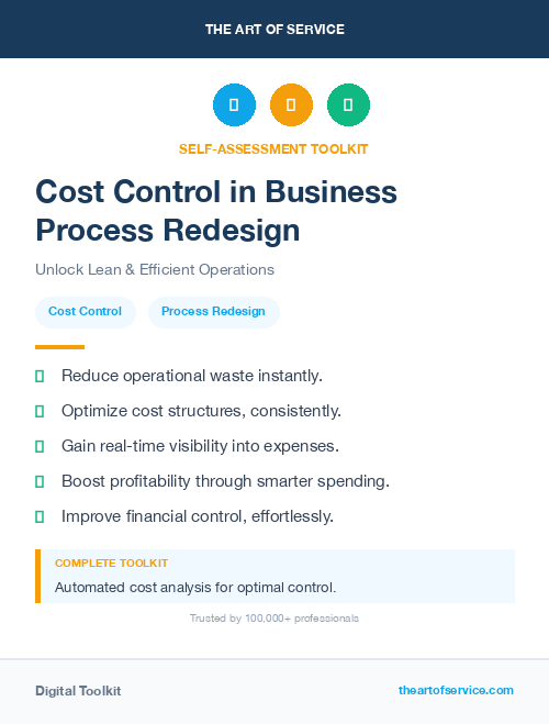 Cost Control in Business Process Redesign